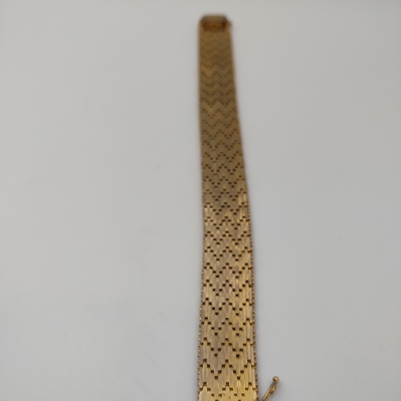 Vintage Gold Tone Mesh Bracelet - Branded Italy - Picture 2 of 7